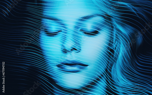 Blue lines forming an image...