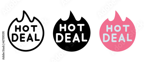 Hot deal icons set vector illustration for web and mobile