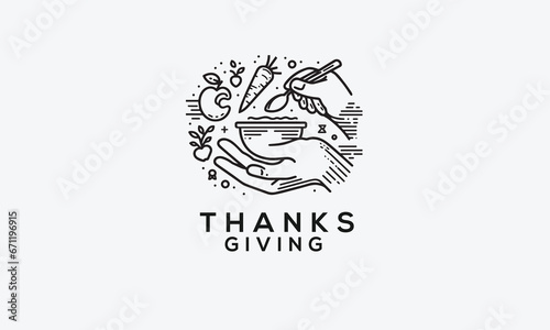 Thanks giving vector logo icon illustration design