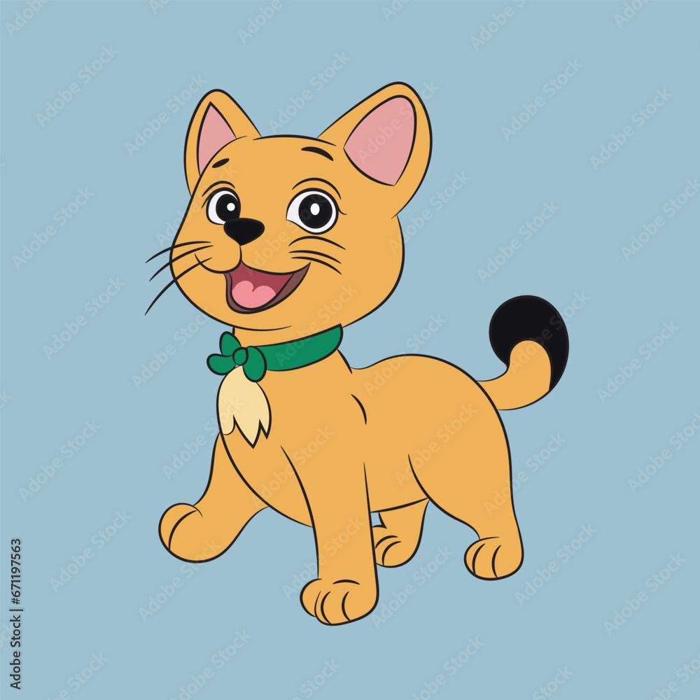 Fototapeta premium cat illustration love kitty beautiful sticker