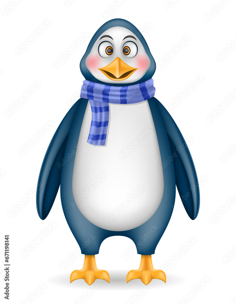 Obraz premium christmas penguin new year holiday symbol vector illustration