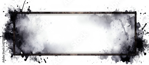 A black grunge frame created digitally overlays a white background providing room for your own image or text photo