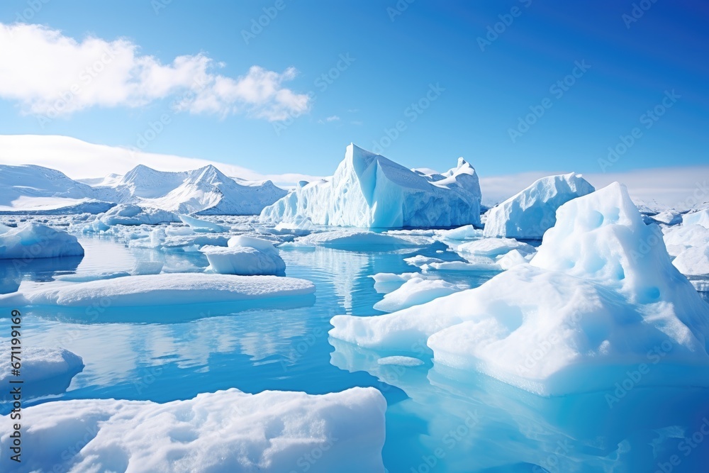 Global warming and melting glaciers - obrazy, fototapety, plakaty 