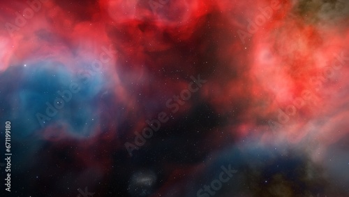 Deep space nebula with stars. Bright and vibrant Multicolor Starfield Infinite space outer space background with nebulas and stars. Star clusters  nebula outer space background 3d render 