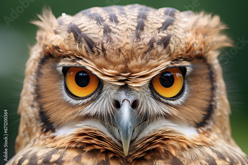 Art of wildlife, face of owl,