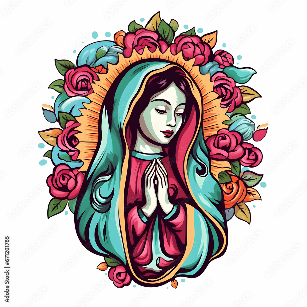 Photo Dia de la Virgen Guadalupe Radiance Icon of Faith december 12, day of the catholic religion