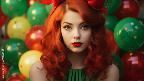 christmas day green red party colorfull cute