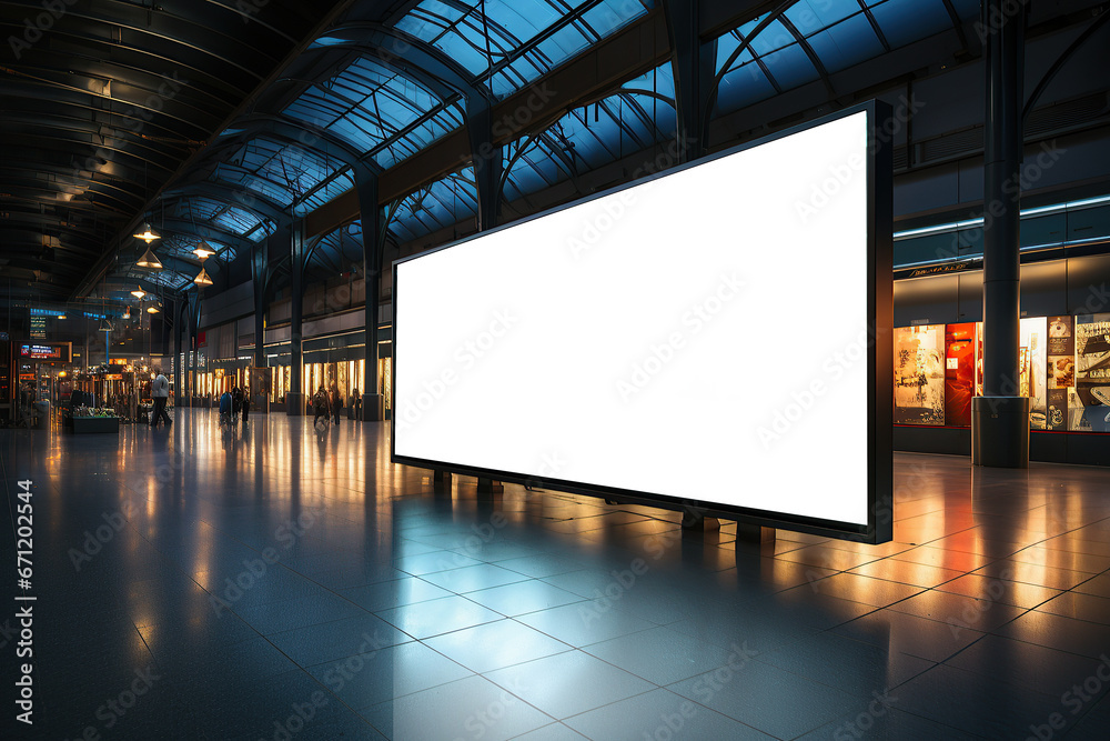 Blank screen for digital advertising in public space, ideal for customization Blank screen for digital advertising in public space, ideal for customization