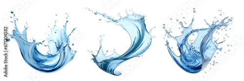  Blue water Spiral liquid splash swirl wave on transparent background cutout, PNG file. Many assorted different design. Mockup template for artwork graphic design
