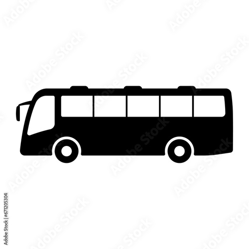 Bus icon. Black silhouette. Side view. Vector simple flat graphic illustration. Isolated object on a white background. Isolate.