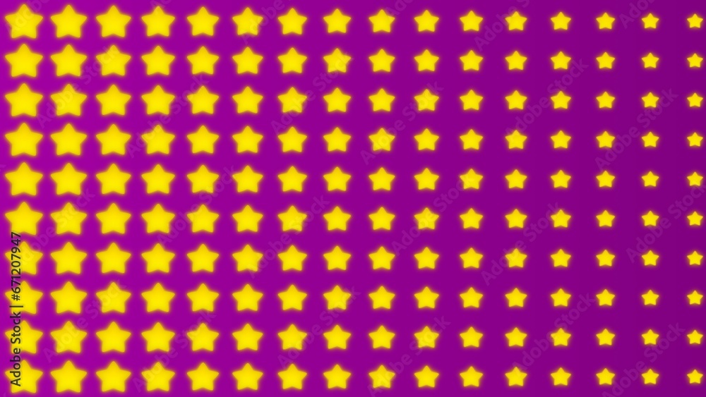 Halftone pattern with golden stars. Halftone with golden stars on purple background.