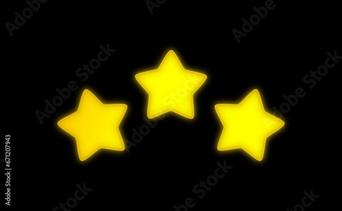 Three stars on black background.