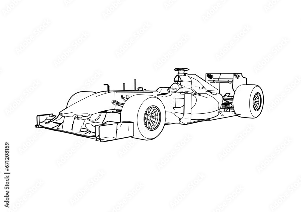 Obraz premium Silhouette F1 Car Vector