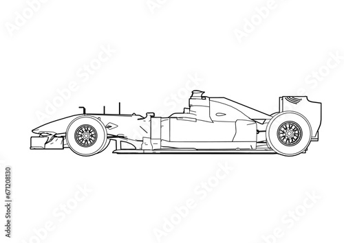 Silhouette F1 Car Vector