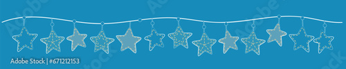 Christmas star garland banner. Christmas Denim Collection
