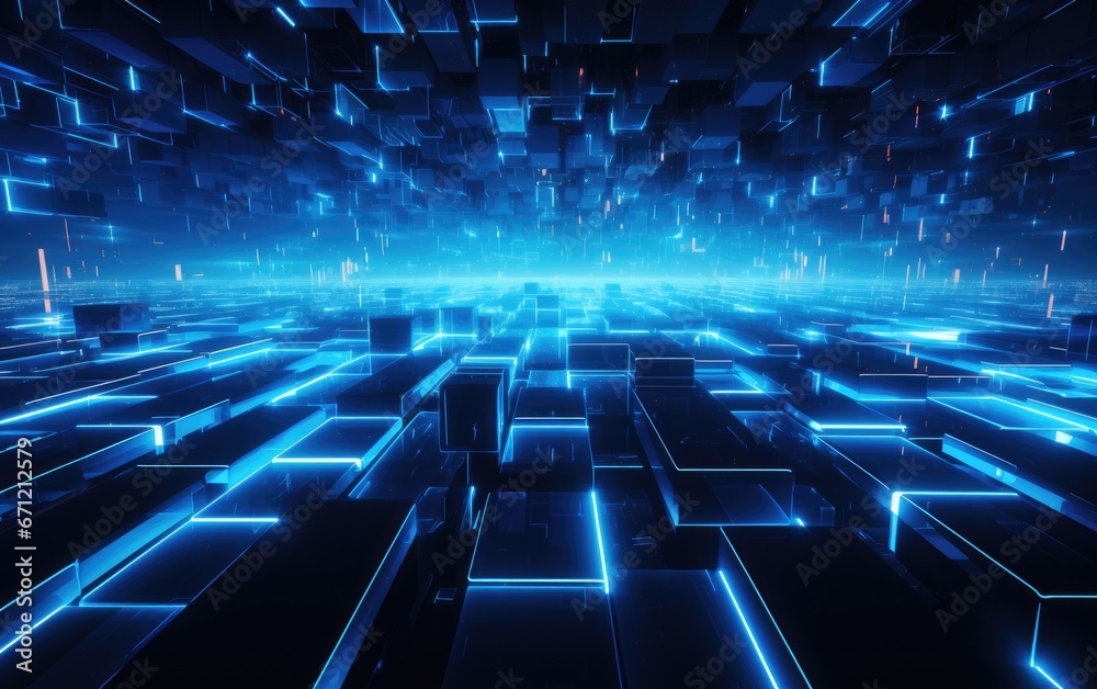 Binary code futuristic lazer lines and 3d polygon cyberpunk abstract design background Binary code futuristic lazer lines and 3d polygon cyberpunk abstract design background