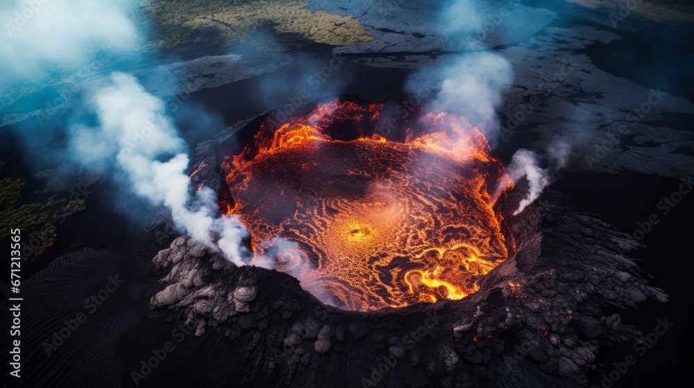active volcano crater.