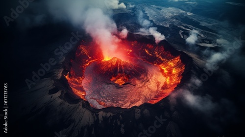 active volcano crater.