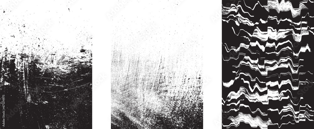 Obraz premium Grunge Urban Backgrounds set.Texture Vector.Dust Overlay Distress Grain ,Simply Place illustration over any Object to Create grungy Effect .abstract,splattered , dirty, texture for your design. 