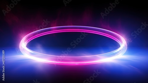 circles, energy source, luminous rings, empty space, frame, ultraviolet spectrum, laser display, smoke