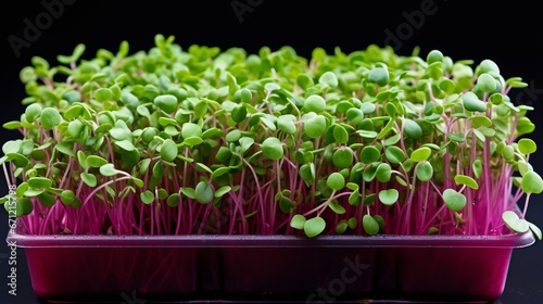 microgreens in a container. healthly food.