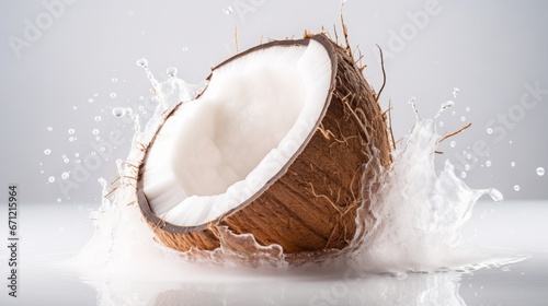 coconut on white background.