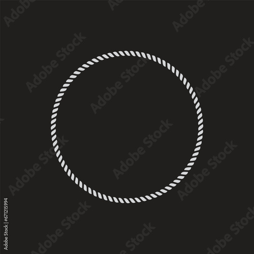 circle rope icon vector on black background.
