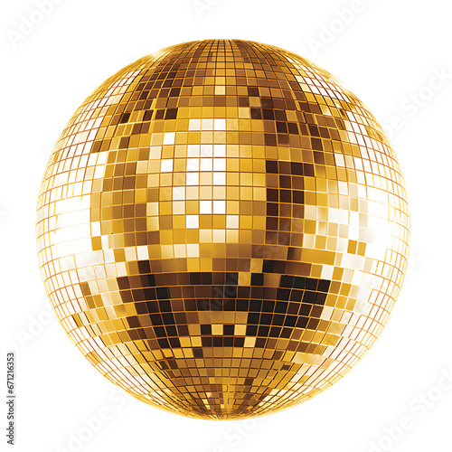 Golden disco mirror ball photo