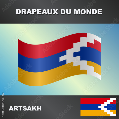 Drapeau ondulé par le vent d'Artsakh