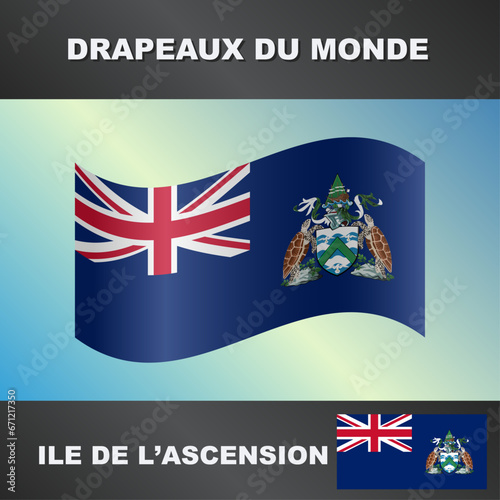 Drapeau ondulé par le vent de l'ile de l'Ascension