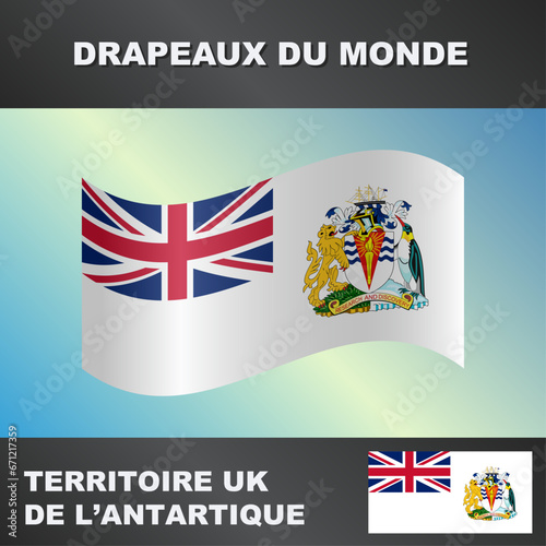 Drapeau ondulé par le vent du territoire d'UK de l'antartique