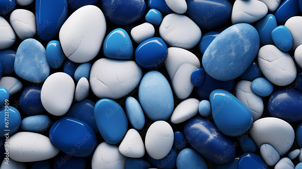 Blue stones and white pebbles PPT background poster wallpaper web page