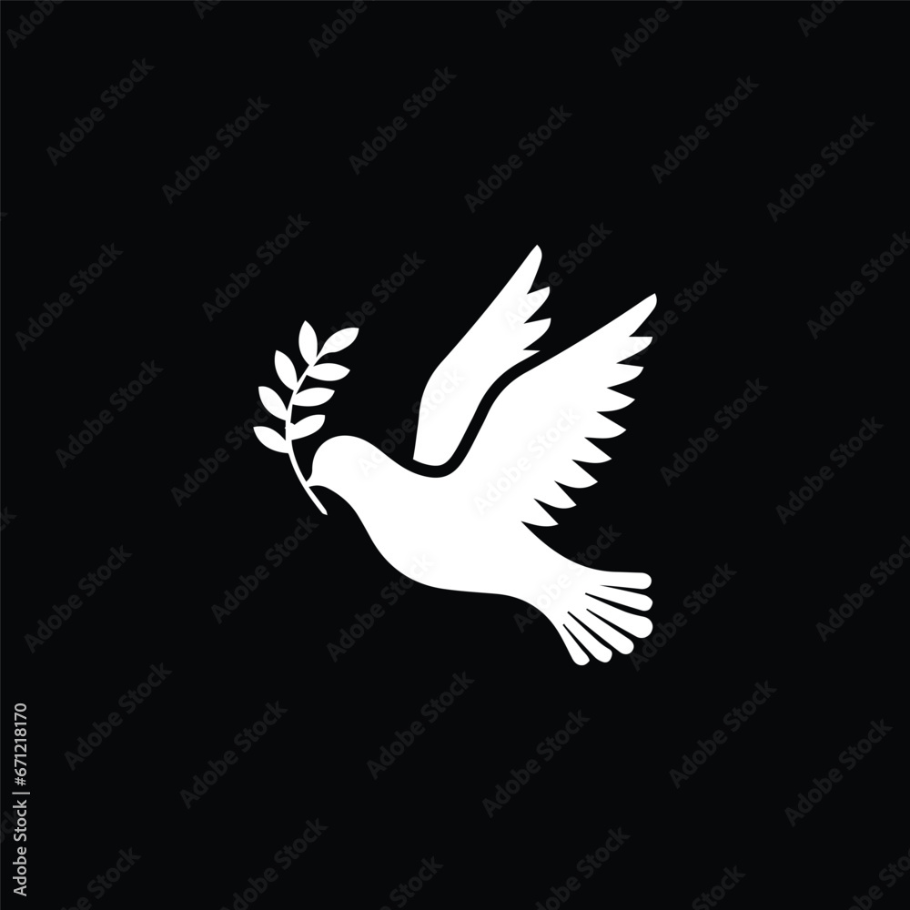 Peace Bird Vector Art, Icons,black background