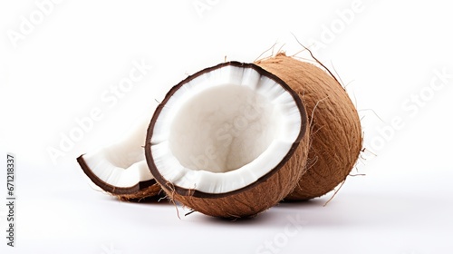 coconuts on white background.