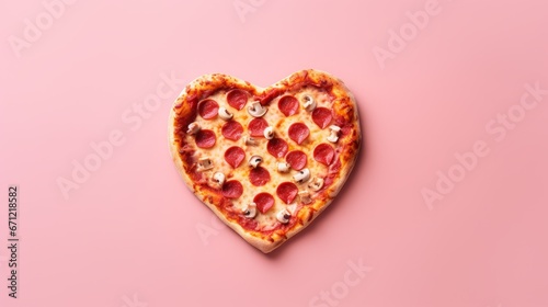 heart shaped pizza.