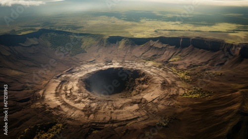crater of an extinct volcano. photo