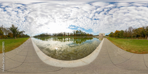 Lincoln Memorial Washington DC circa 2023. 360 panorama VR equirectangular photo