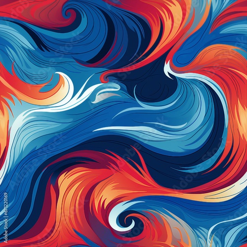 Abstract Waves Seamless Beauty Pattern