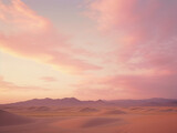 Muted pastel palette of desert sunset, blending sky with sand, soft gradient, romantic and tranquil