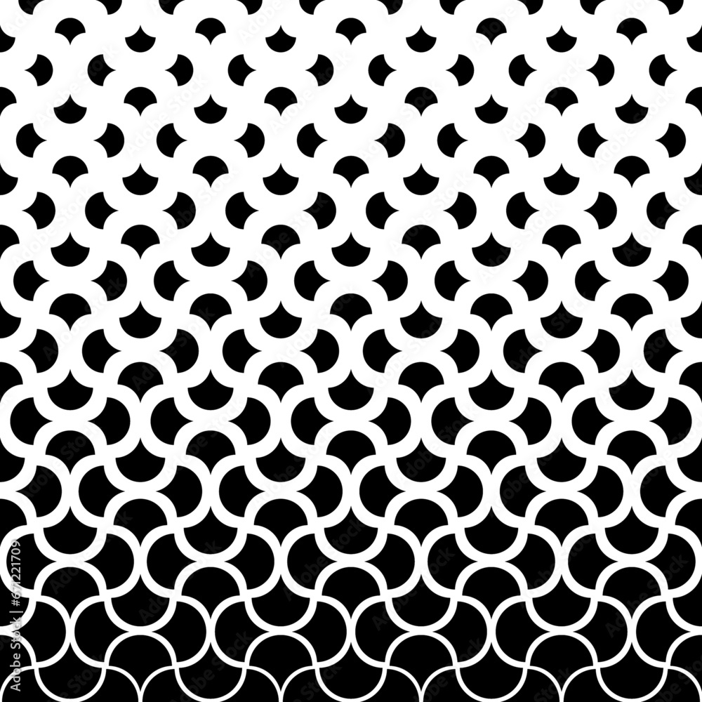 Geometric fade pattern. Abstract fades background. Degrade geometry design for prints. Geo modern fades ornament. Faded lattice. Halftone style. Fadew motive. Fading texture. Vector illustration - obrazy, fototapety, plakaty 