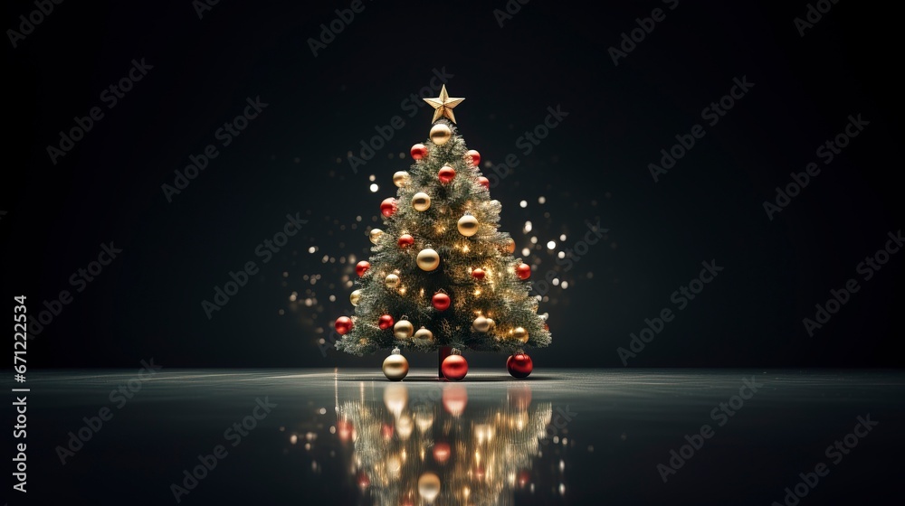 Christmas tree, magical light. Generation AI Christmas tree, magical light. Generation AI