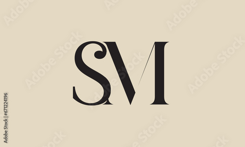 SM, MS, S, M abstract letters logo monogram