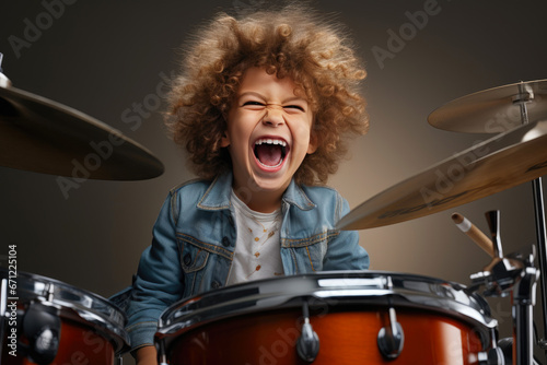 Kid's Musical Expression with Drums
