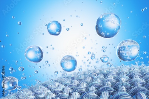 Photos Close-up of fabric interlaced fiber with water drop.