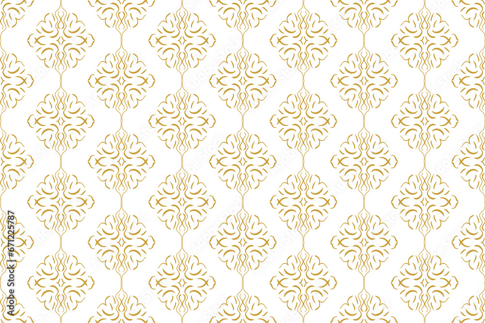 Seamless gold pattern in oriental style, vertical seamless wallpaper.