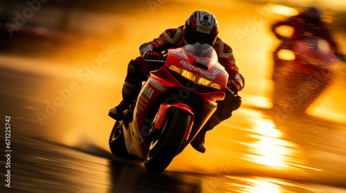 Energetic Flare in Motorcycle Racing © AIproduction