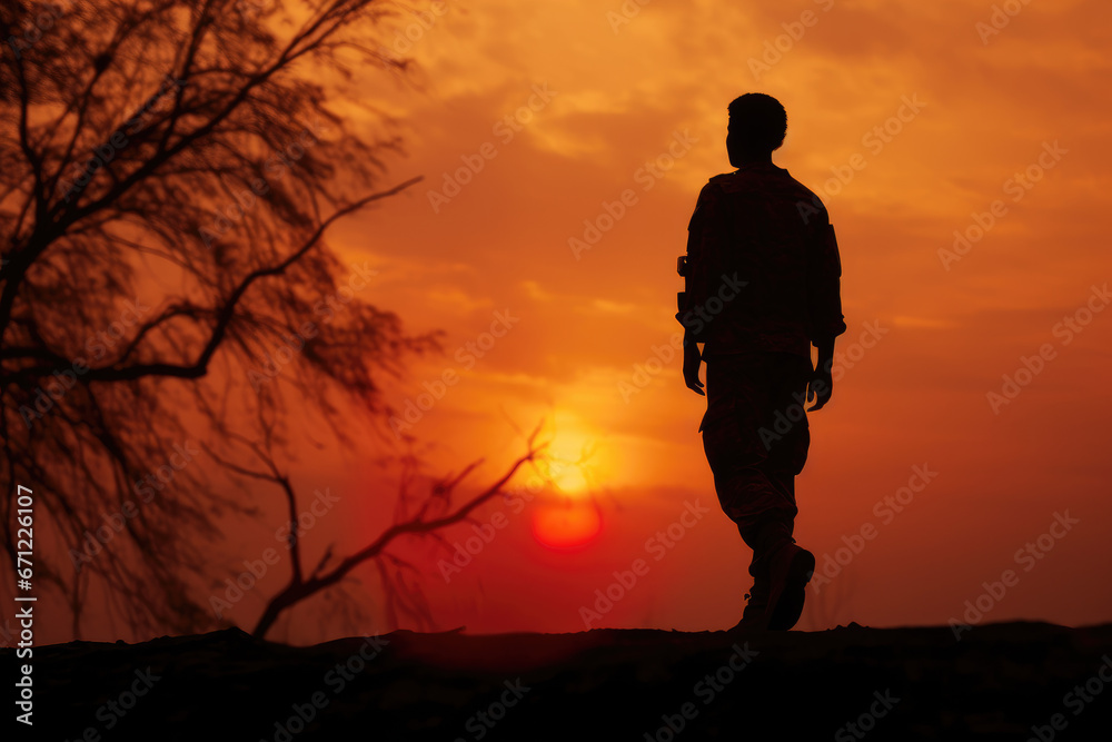 silhouette of a soldier