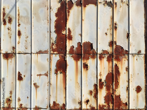 Rusty metal background with streaks of rust. Corroded metal background. Rust stains. Rystycorrosion.