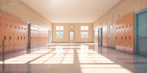 School hallway with lockers