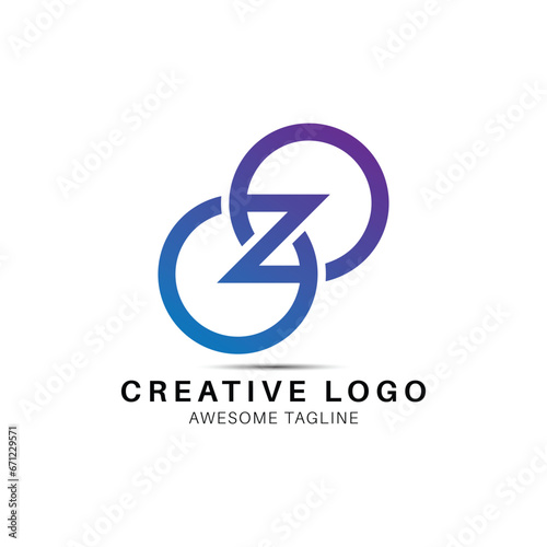 GZO or OZO letter creative logo design icon